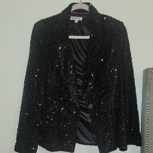 Nanette Lepore Black Sequin Blazer